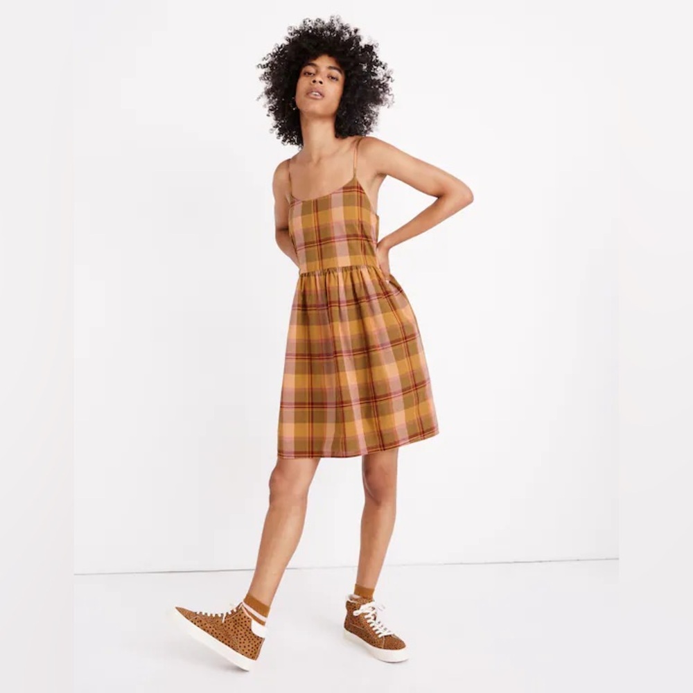 NWOT Madewell Plaid Babydoll Cami Dress
